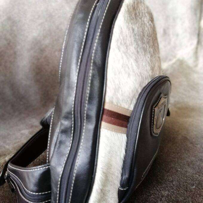 Kožený batoh Luxury Cowhide NORDWEG GREY černošedý 32x45x15cm 15L