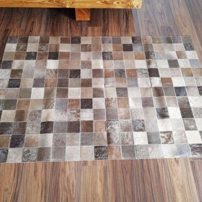 Hovězí kůže sešívaná TAUPE / CHAMPAGNE MIX