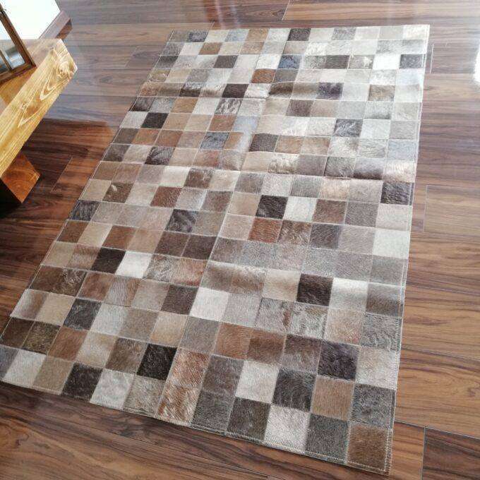 Hovězí kůže sešívaná TAUPE / CHAMPAGNE MIX