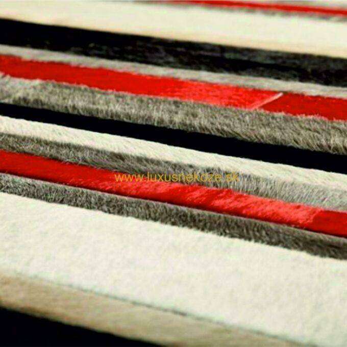 Kožený koberec Luxury Cowhide FLORENCIE 160x220cm červeno-bílo-zelený