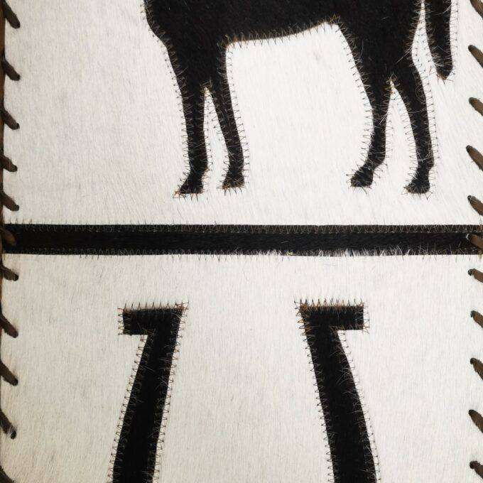 Běžec na stůl Luxury Cowhide BRAZÍLIE HORSE & HORSESHOE BROWN 30x170cm