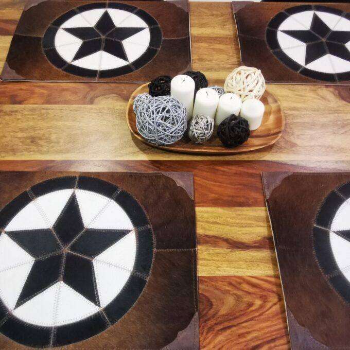 Kožené prostírání Luxury Cowhide BRAZÍLIE STAR 45x32cm