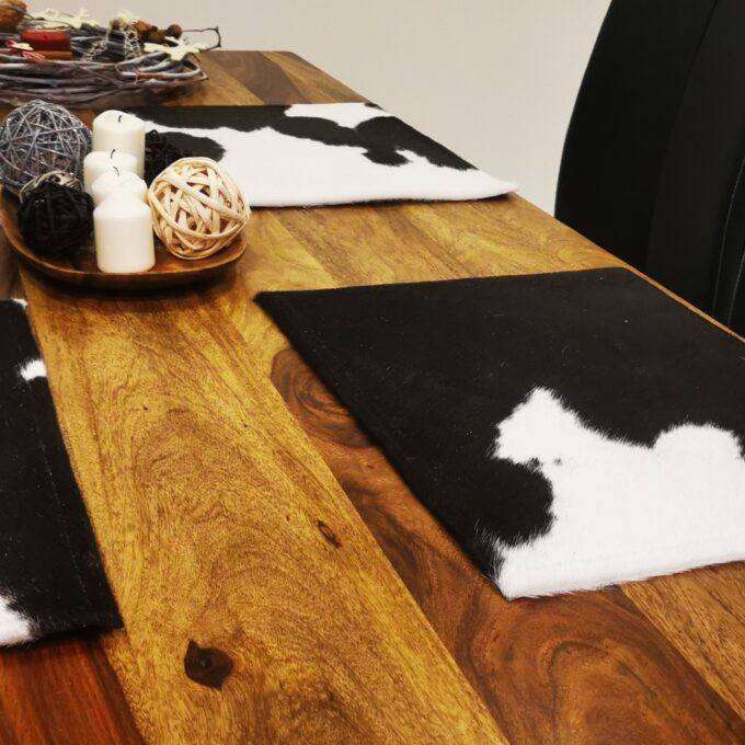 Kožené prostírání Luxury Cowhide BRAZÍLIE BLACK&WHITE 45x34cm