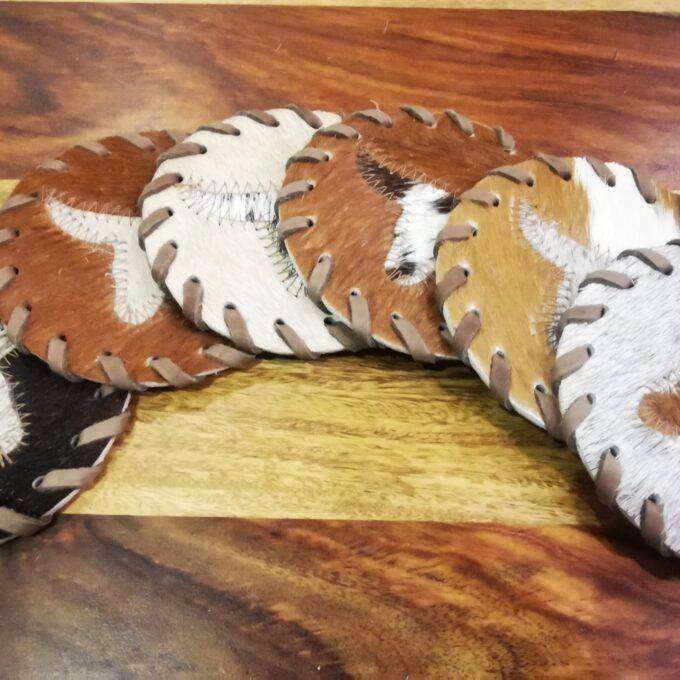 Kožené podpivníky Luxury Cowhide BRAZÍLIE HORN