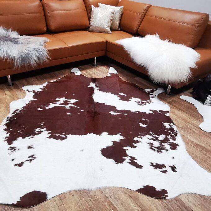 Hovězí kůže Luxury Cowhide BRAZÍLIE BROWN & WHITE redish 215x180cm