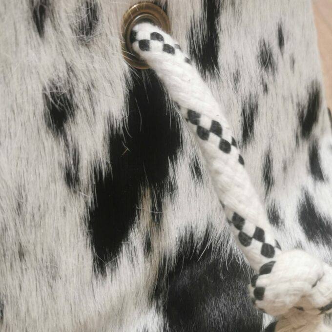 Zarážka do dveří Luxury Cowhide BRAZÍLIE SALT & PEPPER BLACK 17x20cm