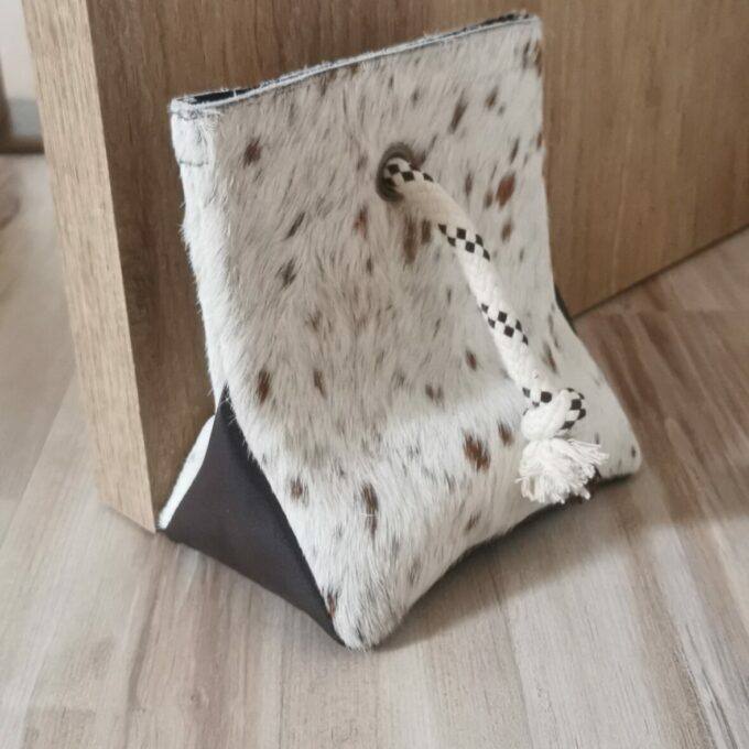 Zarážka do dveří Luxury Cowhide BRAZÍLIE SALT & PEPPER BROWN 17x20cm