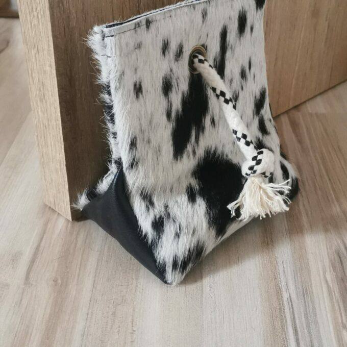 Zarážka do dveří Luxury Cowhide BRAZÍLIE SALT & PEPPER BLACK 17x20cm